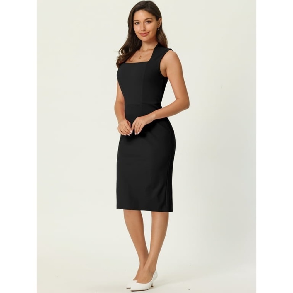 Andrew Marc Black Midi Dress size 8